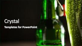  Presentation with beer bottle - Cool new PPT theme with close-up of green beer and beer bottle for st patricks day backdrop and a black colored foreground