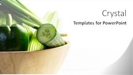  Presentation with white healthy food - Slide set with close-up-of-green-bell background and a white colored foreground