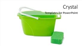  Presentation with white green - Presentation theme featuring close-up of green bucket background and a white colored foreground