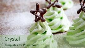  Presentation with mint - Audience pleasing slide deck consisting of close up of green christmas backdrop and a mint green colored foreground