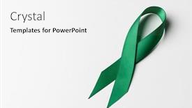  Presentation with green science - Slide set consisting of close-up-of-green-ribbon background and a white colored foreground