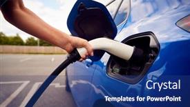  Presentation with electric charging - Theme featuring close-up-of-hand-attaching background and a ocean colored foreground