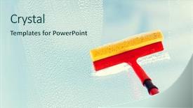  Presentation with wind energy close up portrait - Presentation theme having close up of hand cleaning background and a  colored foreground