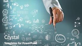  Presentation with cement - Amazing slides having close up of hand drawing backdrop and a  colored foreground