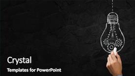  Presentation with mechanism - Colorful slide set enhanced with close up of hand drawing gears mechanism with chalk backdrop and a black colored foreground