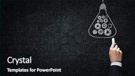  Presentation with mechanism - Presentation theme enhanced with close up of hand drawing gears mechanism with chalk background and a black colored foreground