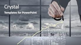  Presentation with strategy plan - Audience pleasing presentation consisting of close up of hand drawing creative business strategy plan backdrop and a gray colored foreground