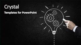  Presentation with mechanism - Cool new presentation theme with close up of hand drawing gears mechanism with chalk backdrop and a black colored foreground