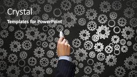  Presentation with gears - PPT layouts consisting of close-up-of-hand-drawing background and a dark gray colored foreground