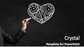  Presentation with mechanism - Presentation design with cogheart - close up of hand drawing background and a black colored foreground
