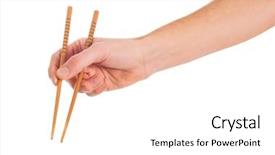  Presentation with chopsticks - Audience pleasing slide deck consisting of chop sticks - close-up of hand holding chopsticks backdrop and a white colored foreground