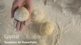  Presentation with dough - Slide set with close-up-of-hand-holding background and a coral colored foreground