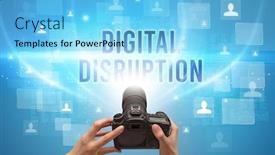  Presentation with disruption - Audience pleasing slides consisting of close-up-of-hand-holding backdrop and a light blue colored foreground