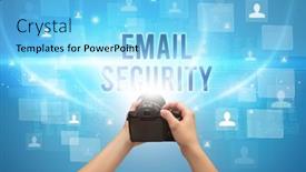  Presentation with video surveillance - Cool new PPT layouts with close-up-of-hand-holding backdrop and a light blue colored foreground