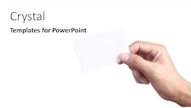  Presentation with virtual hand - Amazing PPT layouts having close-up-of-hand-holding backdrop and a white colored foreground