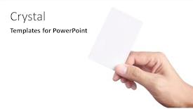  Presentation with virtual hand - Cool new theme with close-up-of-hand-holding backdrop and a white colored foreground