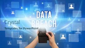  Presentation with video surveillance - Cool new slides with close-up-of-hand-holding backdrop and a sky blue colored foreground