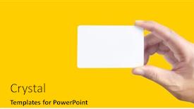  Presentation with virtual hand - PPT layouts having close-up-of-hand-holding background and a light gray colored foreground