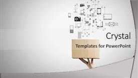  Presentation with box carton - Beautiful presentation theme featuring close up of hand holding backdrop and a white colored foreground