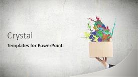  Presentation with box carton - Presentation with birthday presentation template - close up of hand holding background and a white colored foreground