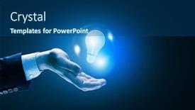  Presentation with hand palm - Beautiful presentation design featuring close-up-of-hand-holding backdrop and a ocean colored foreground