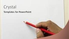  Presentation with hand holding pencil - Slides featuring close up of hand holding a color pencil background and a white colored foreground