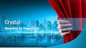  Presentation with red curtain - Audience pleasing PPT theme consisting of  backdrop and a  colored foreground