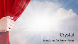  Presentation with curtain opening - Audience pleasing presentation design consisting of  backdrop and a  colored foreground