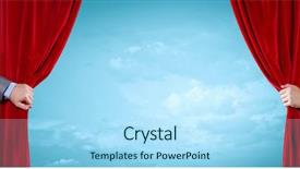  Presentation with red curtain - Slide set having  background and a  colored foreground