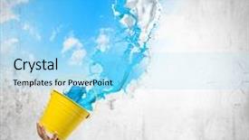  Presentation with paint bucket - PPT theme consisting of collection of mixed chocolates against isolated on a white background background and a tawny brown colored foreground