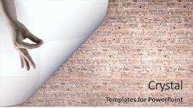  Presentation with waiter hand in white glove - Slide deck featuring close up of hand turning background and a soft green colored foreground