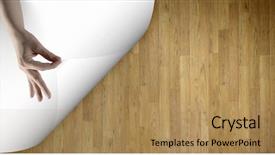  Presentation with white sheet - PPT layouts with close up of hand turning background and a coral colored foreground