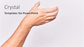  Presentation with clipping - Audience pleasing presentation theme consisting of close-up-of-hand backdrop and a sky blue colored foreground