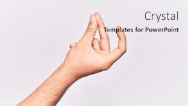  Presentation with fingers - PPT theme having close-up-of-hand background and a sky blue colored foreground