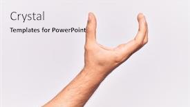  Presentation with fingers - PPT theme with close-up-of-hand background and a white colored foreground