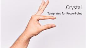  Presentation with fingers - Slide deck having close-up-of-hand background and a sky blue colored foreground