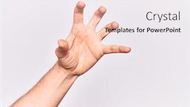  Presentation with frustration - Cool new PPT theme with close-up-of-hand backdrop and a sky blue colored foreground