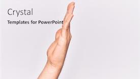  Presentation with stop - Cool new PPT theme with close-up-of-hand backdrop and a white colored foreground