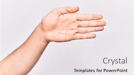  Presentation with hand palm - Theme enhanced with close-up-of-hand background and a white colored foreground