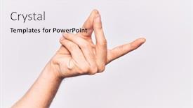  Presentation with fingers - Theme having close-up-of-hand background and a sky blue colored foreground