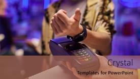  Presentation with smartwatch - PPT theme having close-up-of-hand background and a  colored foreground