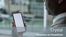  Presentation with announcement - Slide deck with close-up-of-hand background and a  colored foreground