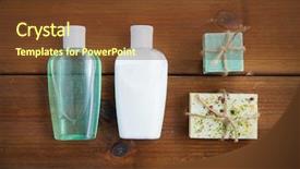  Presentation with handmade spa olive oils soap - Slide deck consisting of close up of handmade soap background and a tawny brown colored foreground