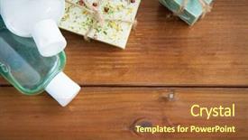  Presentation with eco soap - Audience pleasing PPT theme consisting of close up of handmade soap backdrop and a red colored foreground