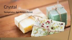  Presentation with soap - Slide set featuring close up of handmade soap background and a  colored foreground