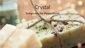  Presentation with eco soap - Slides with close up of handmade soap background and a coral colored foreground