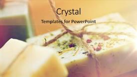  Presentation with handmade spa bath soap - Beautiful PPT layouts featuring close up of handmade soap backdrop and a yellow colored foreground