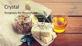  Presentation with natural soap - PPT layouts having close up of handmade soap background and a lemonade colored foreground