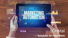  Presentation with automation - Slide set enhanced with close-up-of-hands-holding background and a tawny brown colored foreground