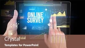  Presentation with online survey - Audience pleasing PPT theme consisting of close-up-of-hands-holding backdrop and a coral colored foreground